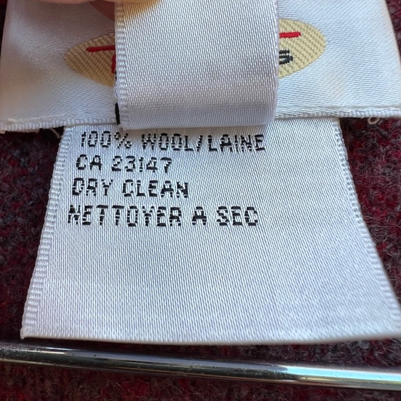 TALBOTS Vintage Red 100% Wool Zipper Floral Vest Women’s Large - Picture 5 of 8